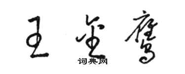 駱恆光王金鷹草書個性簽名怎么寫