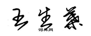 朱錫榮王生葉草書個性簽名怎么寫