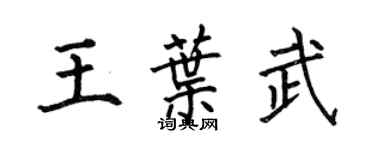 何伯昌王葉武楷書個性簽名怎么寫