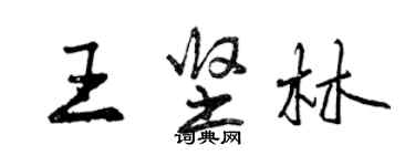 曾慶福王堅林行書個性簽名怎么寫