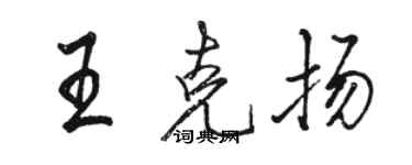 駱恆光王克揚行書個性簽名怎么寫