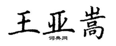 丁謙王亞嵩楷書個性簽名怎么寫