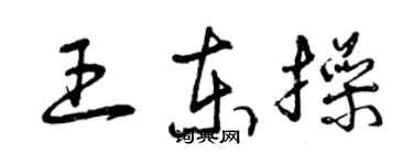 曾慶福王東操草書個性簽名怎么寫