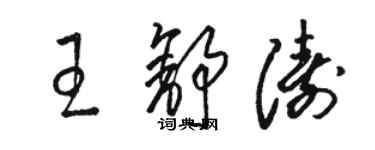 駱恆光王舒濤草書個性簽名怎么寫