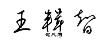 梁錦英王輯智草書個性簽名怎么寫
