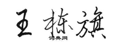 駱恆光王棟旗行書個性簽名怎么寫