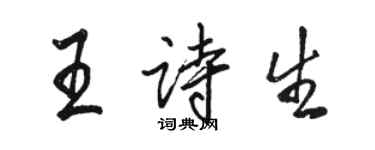 駱恆光王詩生行書個性簽名怎么寫