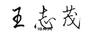 駱恆光王志茂行書個性簽名怎么寫