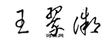 駱恆光王翠微草書個性簽名怎么寫