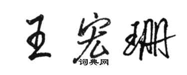 駱恆光王宏珊行書個性簽名怎么寫
