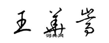 梁錦英王華嵩草書個性簽名怎么寫