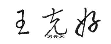 駱恆光王克好草書個性簽名怎么寫