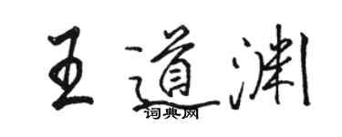 駱恆光王道淵行書個性簽名怎么寫