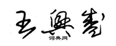 朱錫榮王興盛草書個性簽名怎么寫