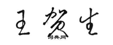 駱恆光王賀生草書個性簽名怎么寫