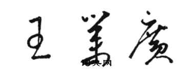 駱恆光王業廣草書個性簽名怎么寫