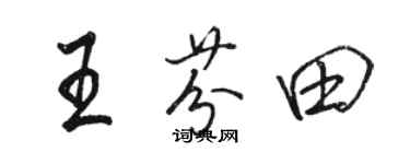 駱恆光王芬田行書個性簽名怎么寫
