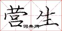 龐中華營生楷書怎么寫