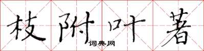 黃華生枝附葉著楷書怎么寫