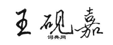 駱恆光王硯嘉行書個性簽名怎么寫