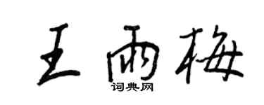 王正良王雨梅行書個性簽名怎么寫