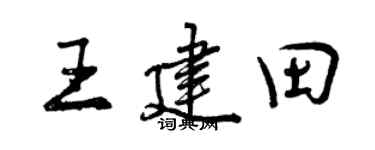 曾慶福王建田行書個性簽名怎么寫