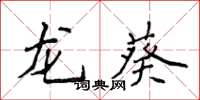 侯登峰龍葵楷書怎么寫