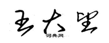 朱錫榮王大望草書個性簽名怎么寫