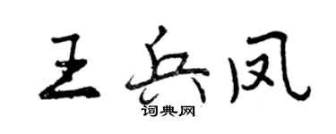 曾慶福王兵鳳行書個性簽名怎么寫