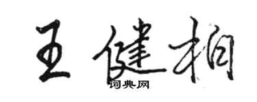 駱恆光王健柏行書個性簽名怎么寫