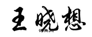 胡問遂王曉想行書個性簽名怎么寫