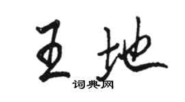 駱恆光王地行書個性簽名怎么寫