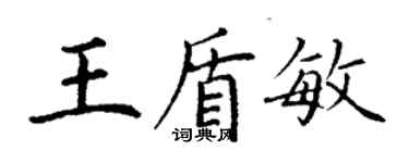 丁謙王盾敏楷書個性簽名怎么寫