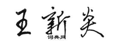 駱恆光王新炎行書個性簽名怎么寫