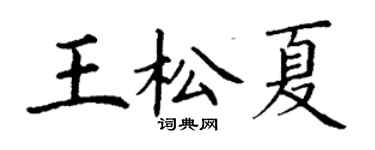 丁謙王松夏楷書個性簽名怎么寫