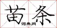 龐中華苗條楷書怎么寫