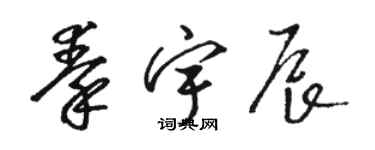 駱恆光秦宇辰草書個性簽名怎么寫