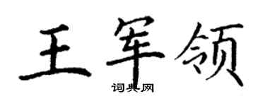 丁謙王軍領楷書個性簽名怎么寫