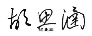 駱恆光胡思涵草書個性簽名怎么寫