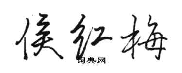 駱恆光侯紅梅行書個性簽名怎么寫