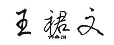 駱恆光王裙文行書個性簽名怎么寫