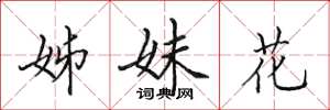 田英章姊妹花楷書怎么寫