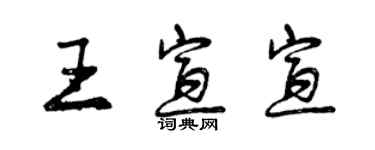 曾慶福王宣宣行書個性簽名怎么寫