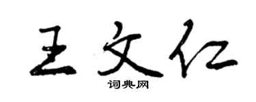 曾慶福王文仁行書個性簽名怎么寫
