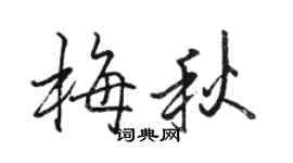 駱恆光梅秋行書個性簽名怎么寫