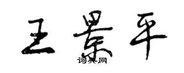 曾慶福王景平行書個性簽名怎么寫