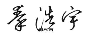 駱恆光秦浩宇草書個性簽名怎么寫