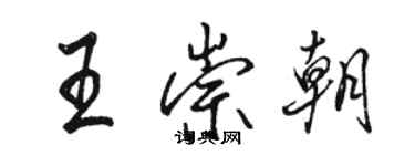 駱恆光王崇朝行書個性簽名怎么寫