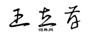 曾慶福王立存草書個性簽名怎么寫