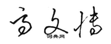 駱恆光高文博草書個性簽名怎么寫